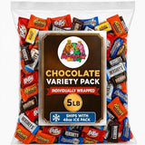 Candy Bulk Assorted Chocolate Variety Pack - 5 Lb Individually Wrapped Mix for Basket Stuffers, Celebration Fillers & Party Treats - July 4th