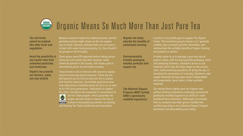 Davidson's Organics, Tulsi Turmeric Ginger, 100-count Individually Wrapped Tea Bags