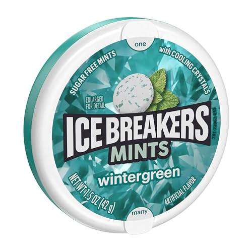 ICE BREAKERS Wintergreen Sugar Free Mints Tin, 1.5 oz