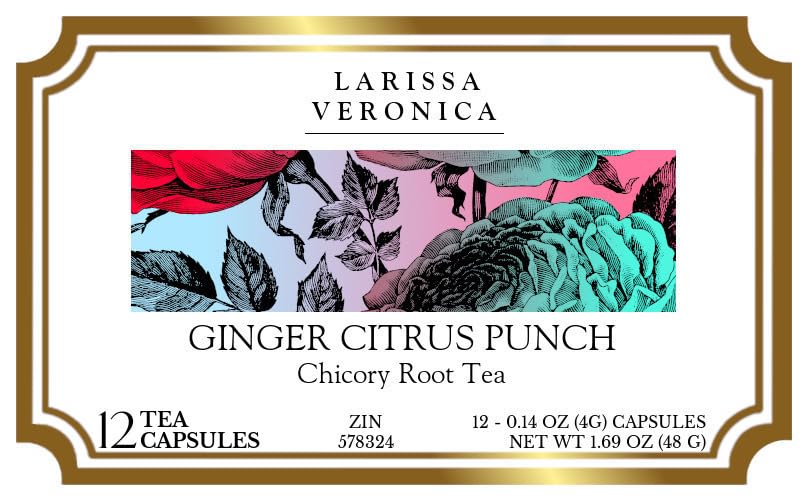 Ginger Citrus Punch Chicory Root Tea (Single Serve K-Cup Pods) (12 pods, ZIN: 578324) - 2 Pack