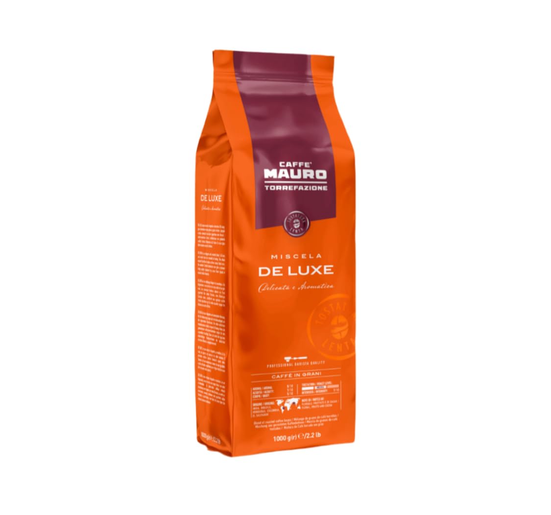 Mauro De Luxe Espresso (Deluxe) - Whole Bean Coffee, 2.2-Pound Bag (Packaging May Vary) (2pack)
