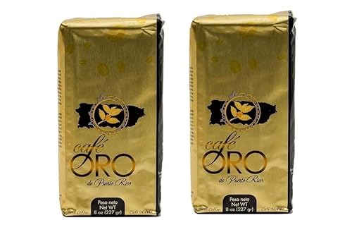 Cafe Oro de Puerto Rico - Puerto Rican Ground Coffee - 8 oz Bag (Count of 2)