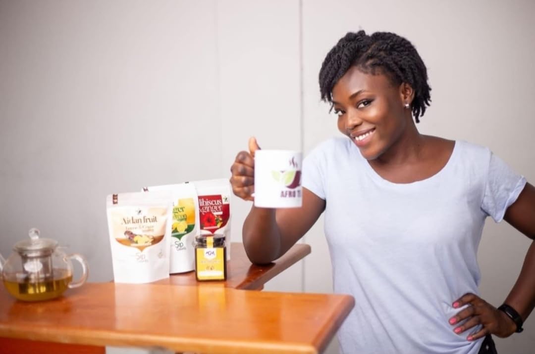 Afro Tea Prekese Tea, Aidan Fruit Herbal Tea, Oshosho Uhio Tetrapleura Originally From Ghana 20 Corn Fiber bags