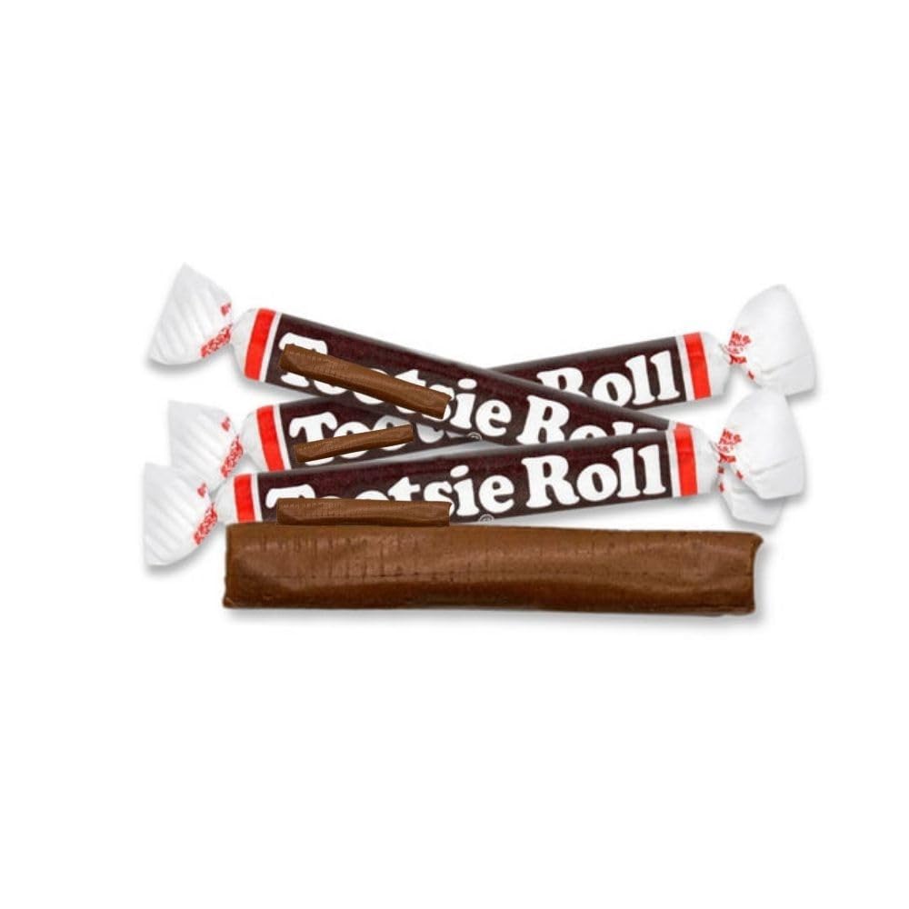 Chocolate Flavored Chewy Candy Bar Long Pieces Individually Wrapped Bulk Bag - 1 lb (Approx. 45 pieces)