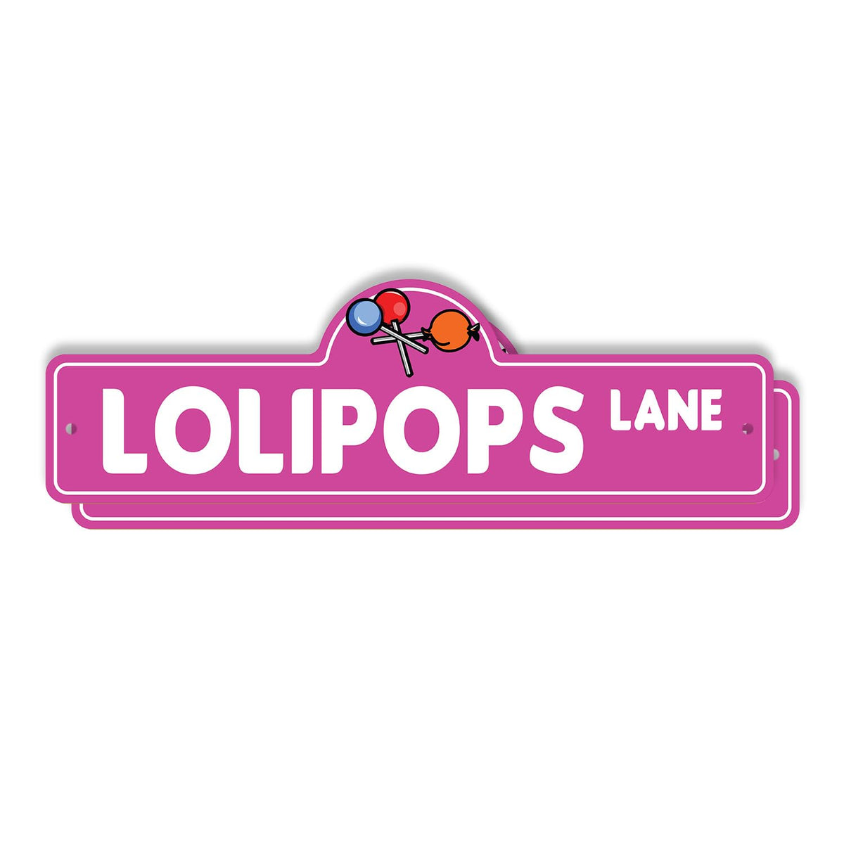 Lollipops (2 Pack) Plastic Street Sign - 7 Inch X 20 Inch Gift Candy Sweet Treat Kids Snack Dessert Sugar Stick Fun Party Colorful Gift