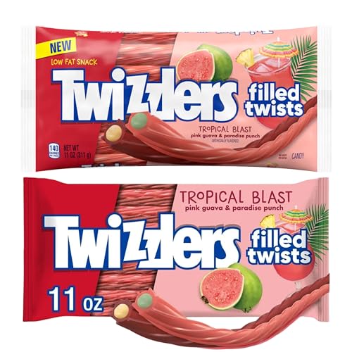 Twizzlers Filled Twists, Tropical Blast Flavor, Low Fat Snack 11 OZ. 2 Pack