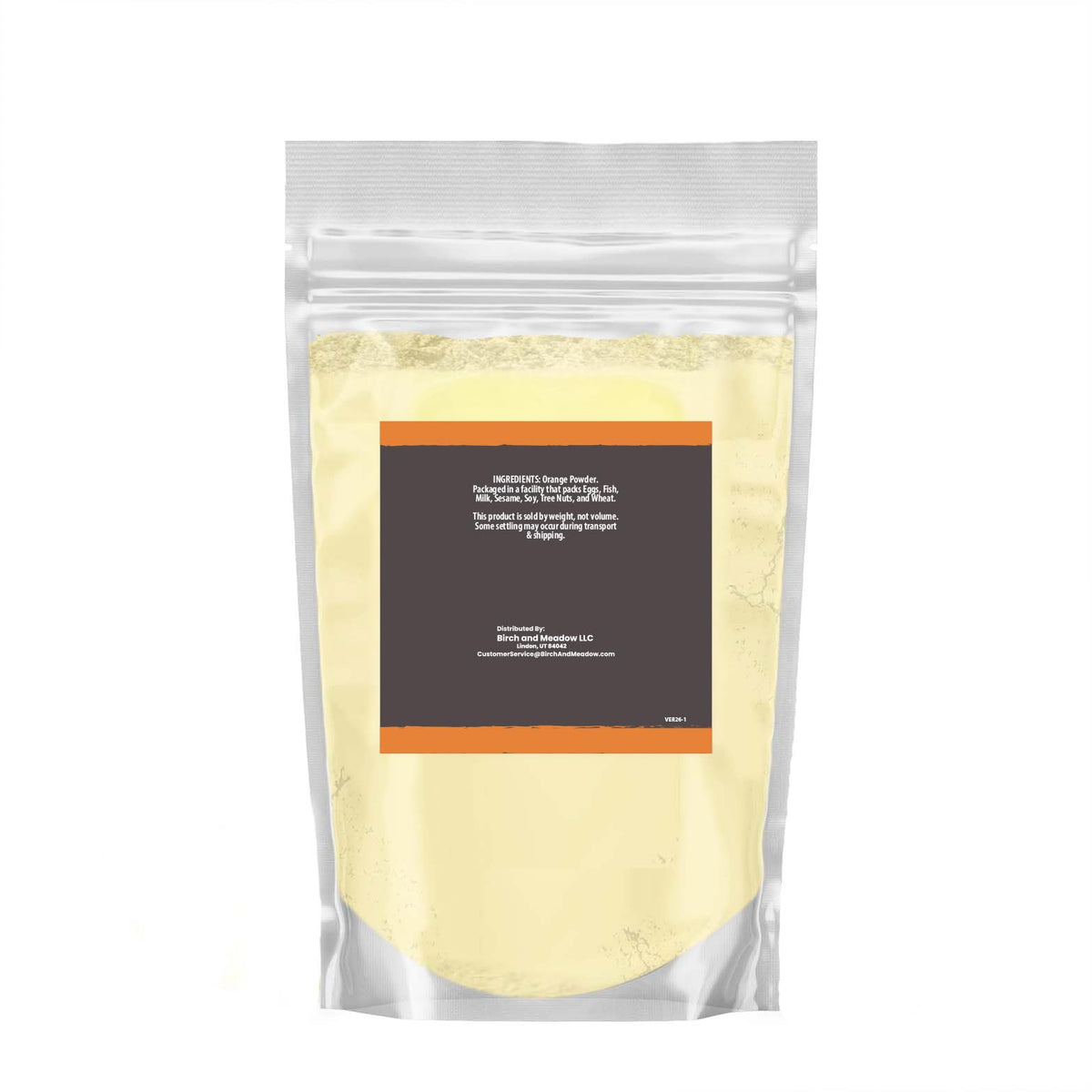 Birch & Meadow 1 lb Orange Powder, Tart & Sweet, From Whole Orange Fruit