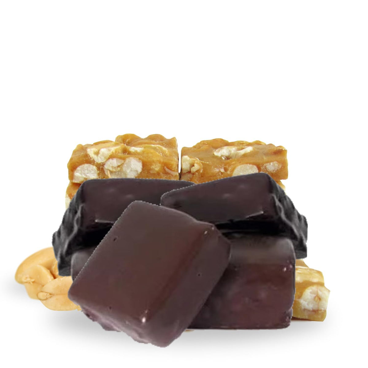 Gourmet Milk Chocolate Covered Peanut Brittle by Its Delish, 2 lbs Bag | English Toffee Squares | Handmade Old-Fashioned Style with Roasted Peanuts