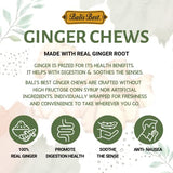Bali's Best Ginger Chews, Soothing Turmeric Flavor, 250 Pieces, 2.2 Lb Bag, Individually Wrapped Soft Candy, Made with 100% Real Ginger, Digestive