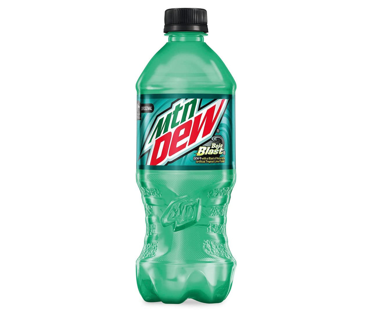 Mtn Dew Baja Blast 20 oz 4pack Mountain soda pop soft drink