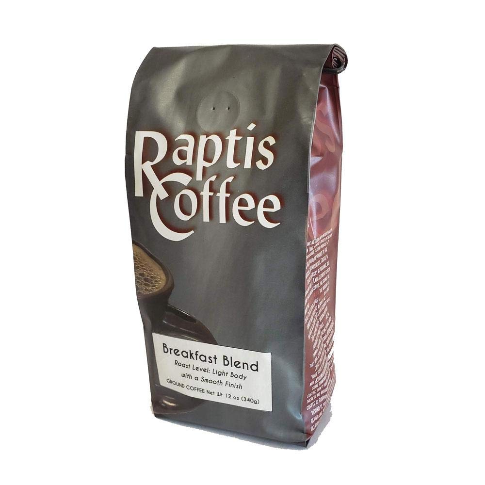 Raptis Coffee Roasters Breakfast Blend Ground Coffee 12oz bag
