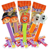 Sweetzo Halloween PEZ Dispenser Gift Set, Spooky Character Assortment with Grape and Orange Flavored Refill Rolls, Trick or Treat Candies and Party