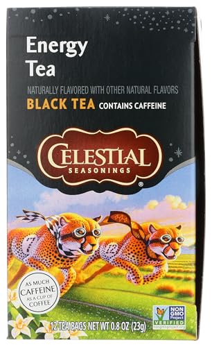 Celestial Seasonings Black Tea, Energy Black Tea, 12 Count
