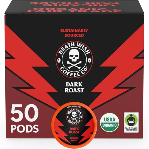 Death Wish Coffee - Dark Roast Single Serve Pods - (50 Count)