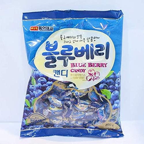 LENITH Korean Assorted Popular Fruit Flavored Candy Pieces (Blueberry 280g)