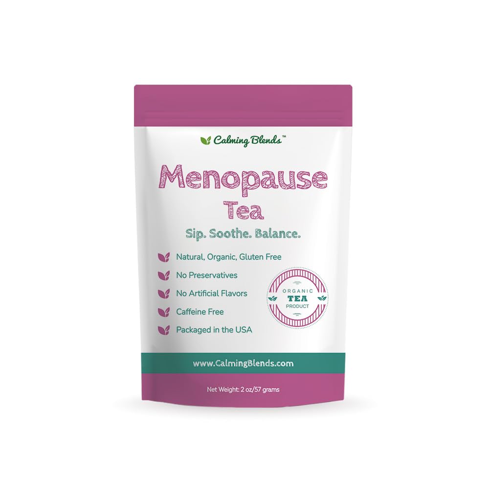 Calming Blends Menopause Tea | Gentle Support for Hot Flashes, Sleep & Mood | 36 Cups | Organic Loose-Leaf Tea