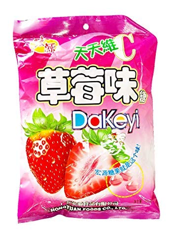 Hongyuan Dakeyi Strawberry Flavoured Hard Candy (350g), 1 Pack