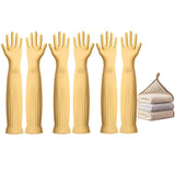 Vsootal 3- Pair 17.8 - Inch Elbow - Length Reusable Rubber Waterproof Household Cleaning and Kitchen Dishwashing Gloves - Small Size