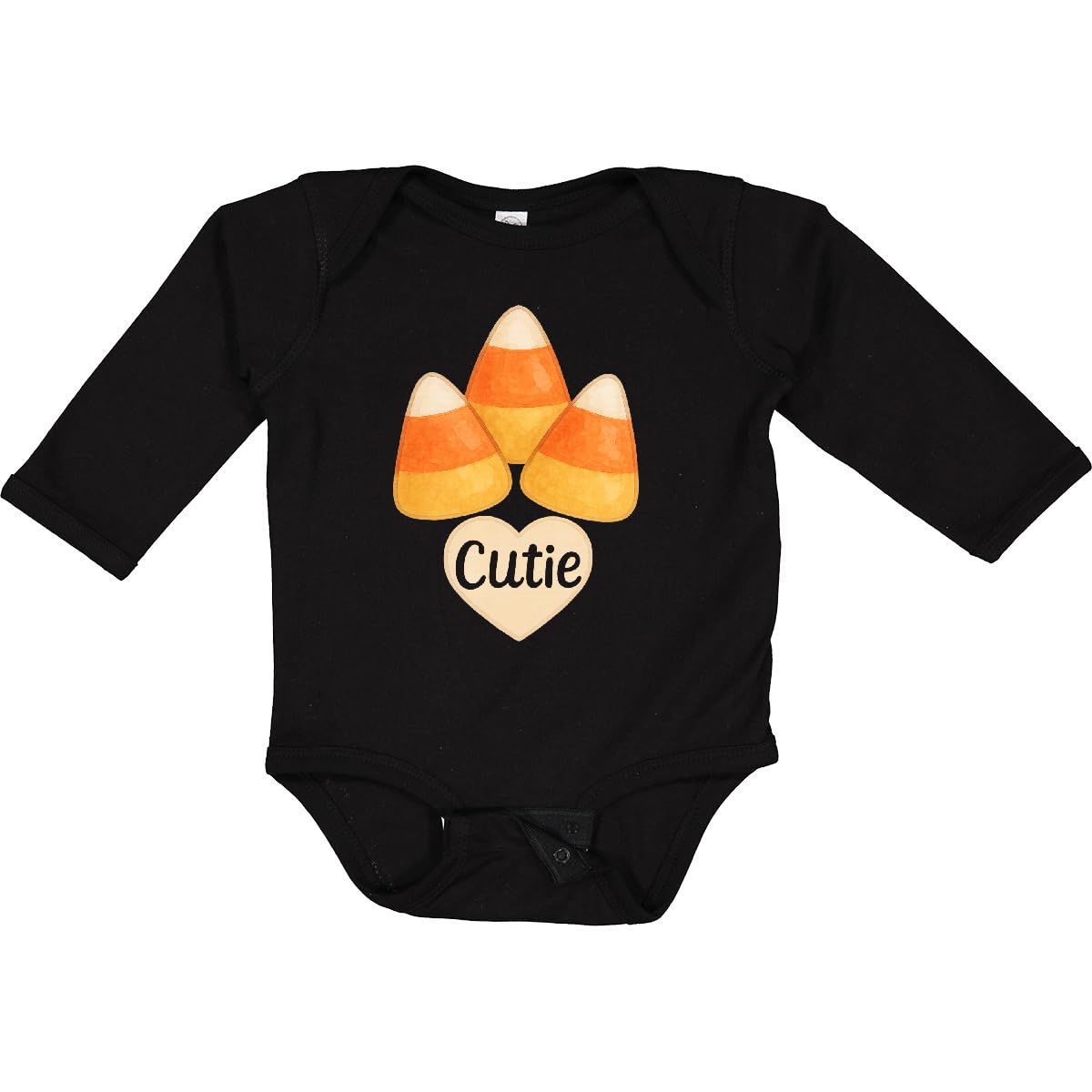 inktastic Candy Corn Cute Long Sleeve Creeper Newborn 0040 Black 46d33