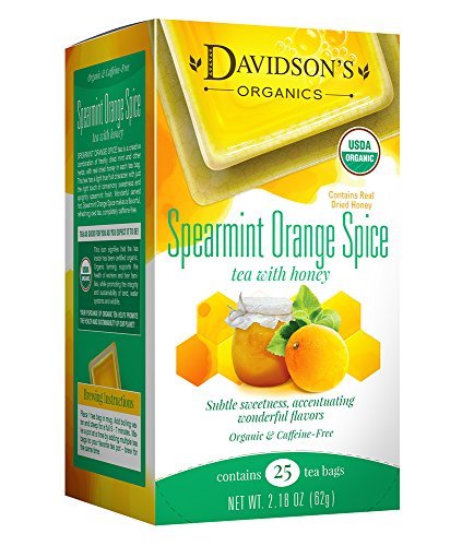 Davidson's Organics, Spearmint Orange Spice, 25-count Tea Bags, Pack of 6
