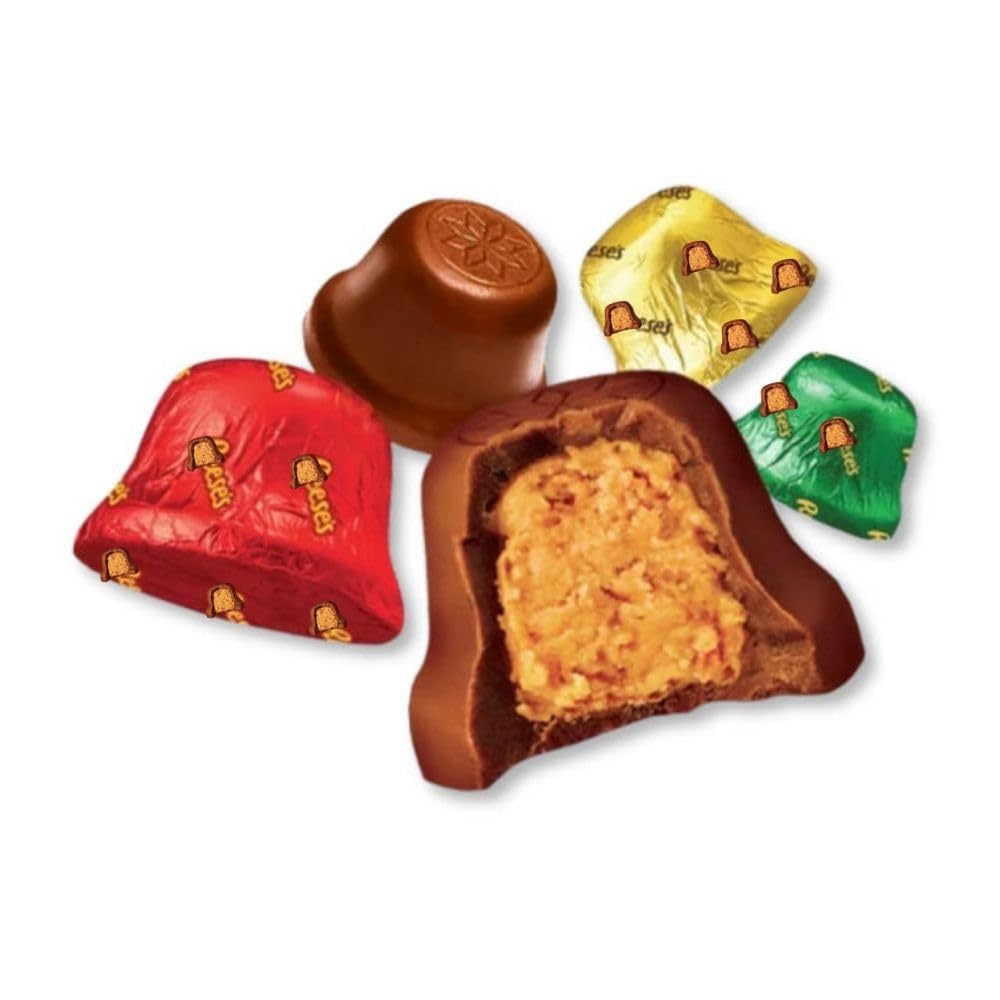 Peanut Butter Bells Milk Chocolate Candy Individually Wrapped Bulk Bag - 1 lb (Approx. 45 pieces)