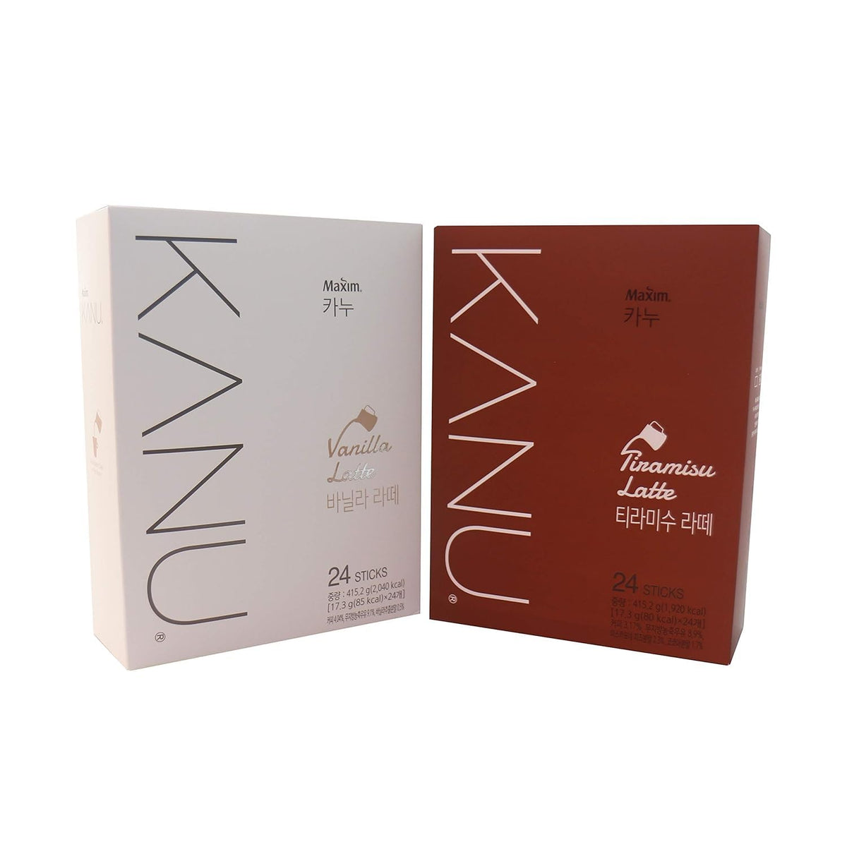 Maxim KANU Tiramisu Latte 24 Sticks, Vanilla Latte 24 Sticks