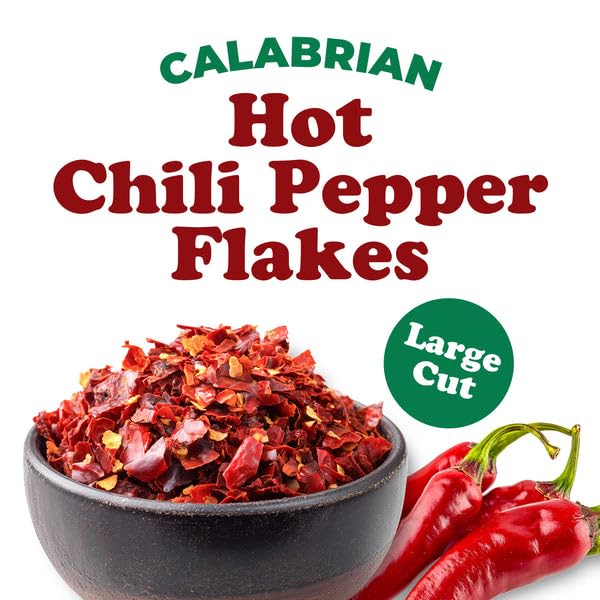 Food to Live Calabrian Hot Chili Pepper Flakes, 2 Pounds - Dried Large-Cut Italian Red Crushed Pepper, Spicy Seasoning. All Natural Vegan, Kosher