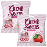 Cream Savers Strawberries & Cream, 6.25 Ounce Bag (Pack of 2), Individually Wrapped Hard Candy, Strawberry Candy, The Hampton Candy Company