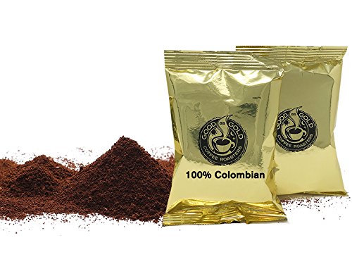 100% Colombian Coffee Pouches, Good As Gold Coffee (40/2.0oz Pre measured coffee packets), Premium 100% Arabica Medium Roast Blend