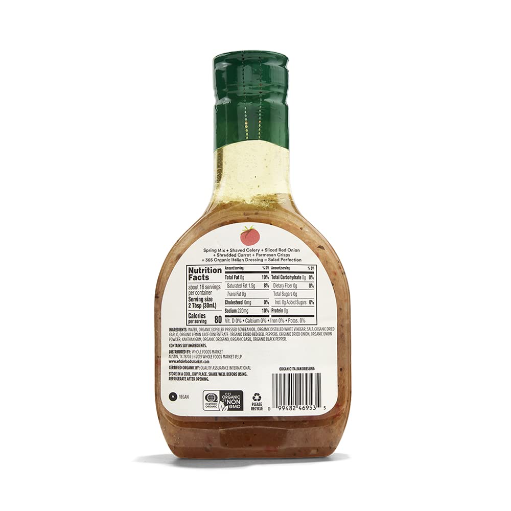 365 by Whole Foods Market, Organic Italian Dressing, 16 Fl Oz
