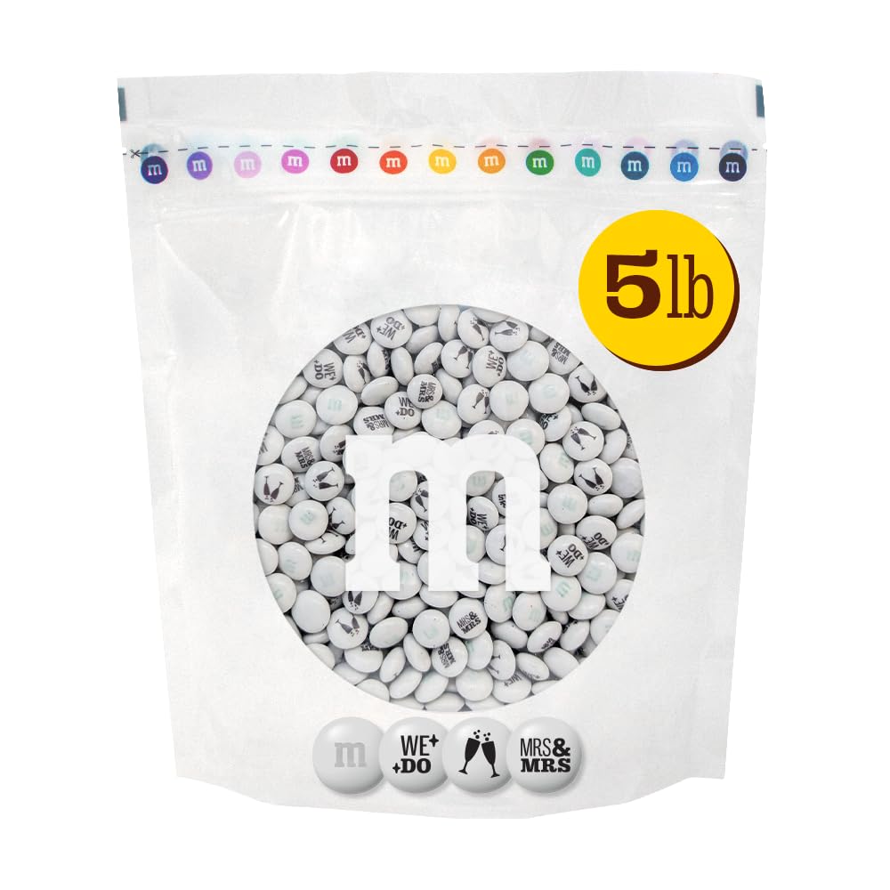 M&M'S Mrs. and Mrs. Wedding Milk Chocolate Candy, 5 lb Bulk Resealable Bag