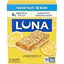 LUNA Bar - LemonZest Flavor - Gluten Free Snack Bars - Non-GMO - Protein Bars - Made with Organic Oats - Value Pack (12 Pack)