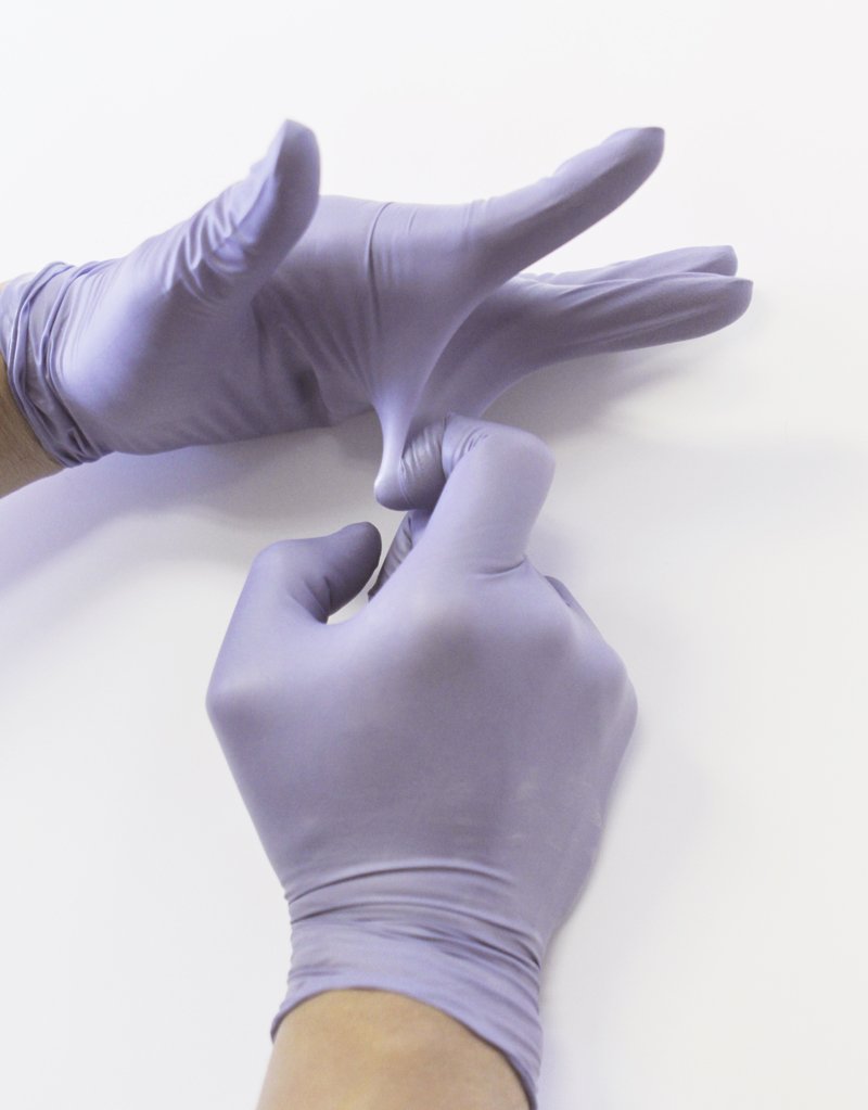 Infi-Touch Disposable Gloves, Steel Blue Heavy Duty Nitrile Gloves, 9.5" Length, Powder Free, 6 Mil Thickness, Large, Pack of 100