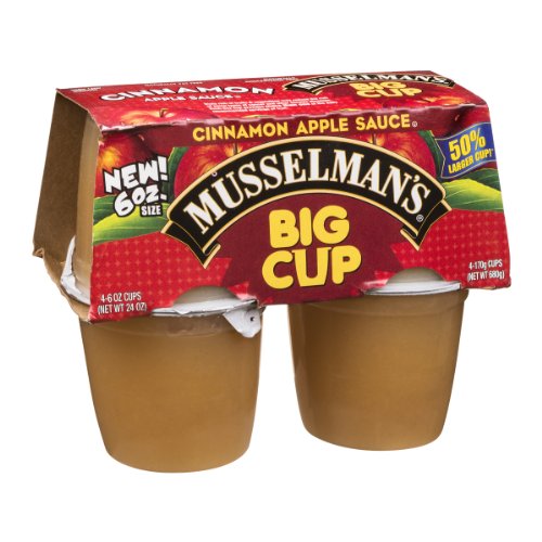 Musselman's Apple Sauce Big Cup Cinnamon - 4 CT