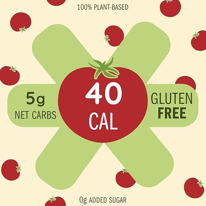 Tomato Sandwich Wraps (Two-Pack) - Plant-Based, Gluten-Free, Low-Calorie Wraps Made with Real Tomatoes - Non-GMO, Vegan, Paleo-Friendly Bread
