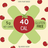 Tomato Sandwich Wraps (Two-Pack) - Plant-Based, Gluten-Free, Low-Calorie Wraps Made with Real Tomatoes - Non-GMO, Vegan, Paleo-Friendly Bread