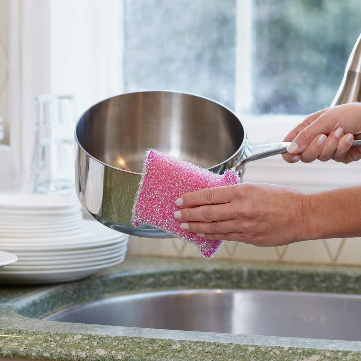 Casabella Sparkle Scrub Sponge, 2-Pack, Colors vary
