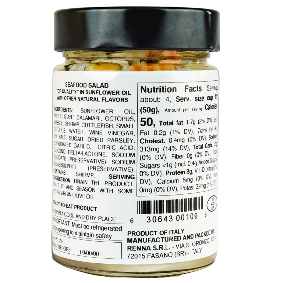 Renna Seafood Salad in Sunflower Oil, 10.58 oz