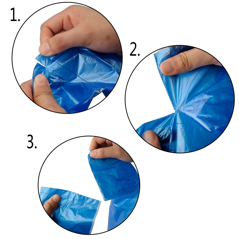 Hommp 5 Gallon Trash Bags, Blue Garbage Bags, 120 Counts