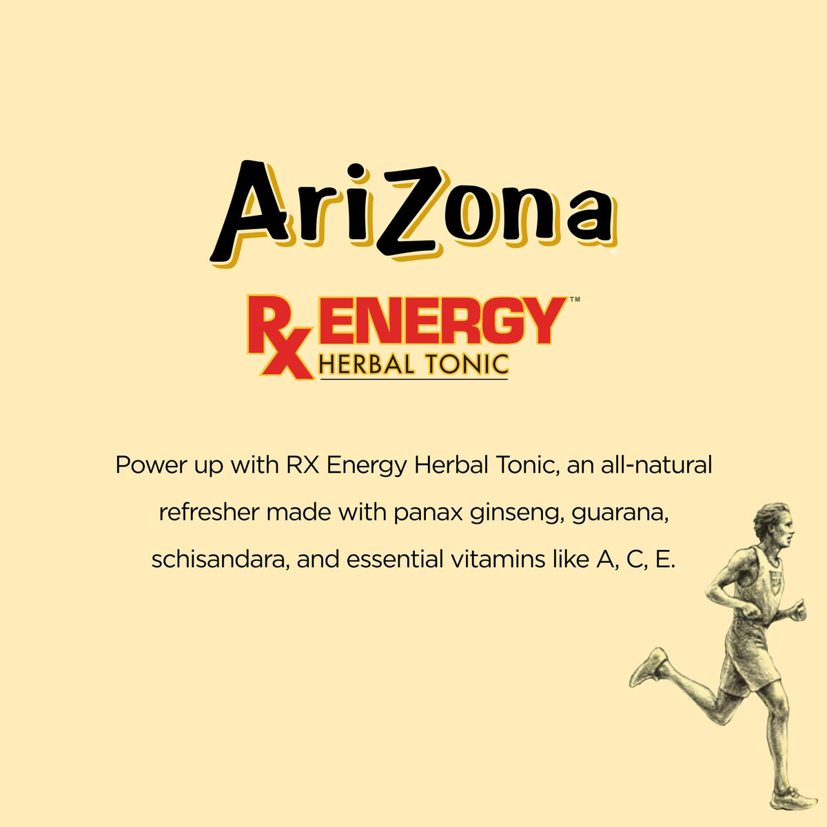AriZona Rx Energy, Herbal Tonic with Green Tea and Citrus, 132mg Caffeine per Container - Big Can, 22 Fl Oz (Pack of 12)
