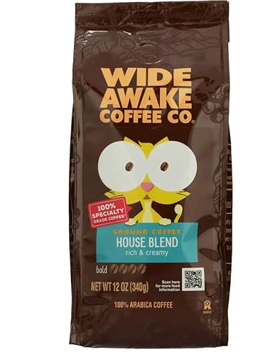 Wide Awake Coffee House Blend Ground Coffee, 12 Ounce