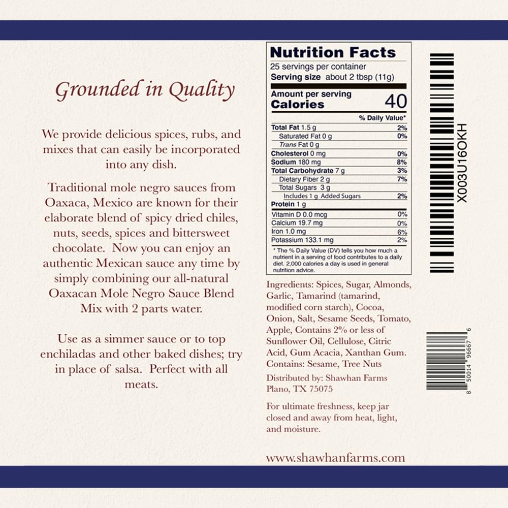 Oaxacan Mole Manchamanteles Enchilada Sauce Mix, Shawhan Farms, 10 oz