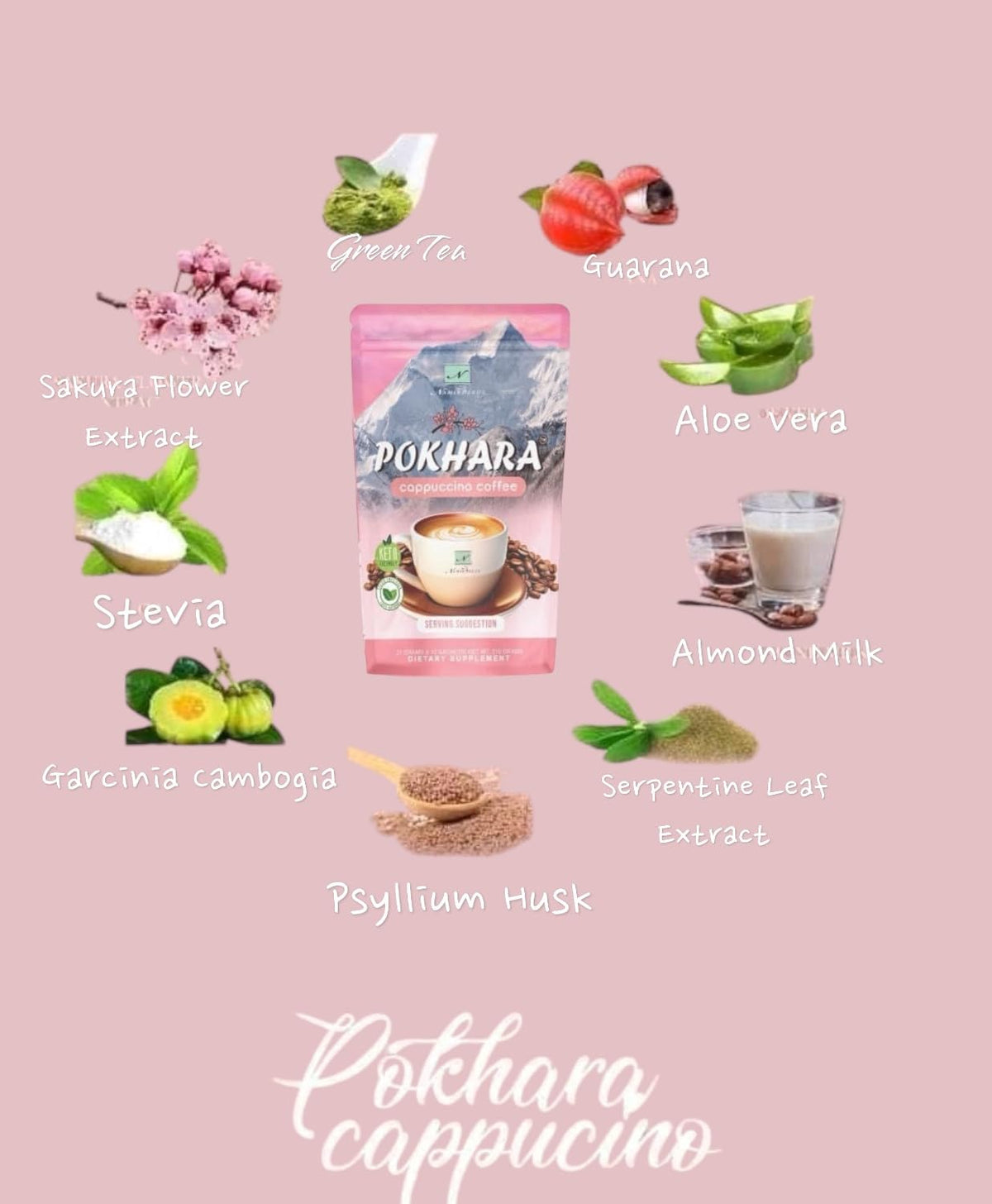 2 Packs POKHARA Cappuccino Coffee by K-Nami