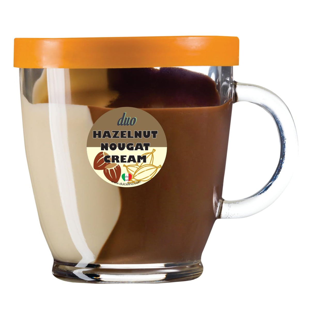 Piacelli, Hazelnut and Nougat Duo Spread 300gr Glass Cup (2 pcs)