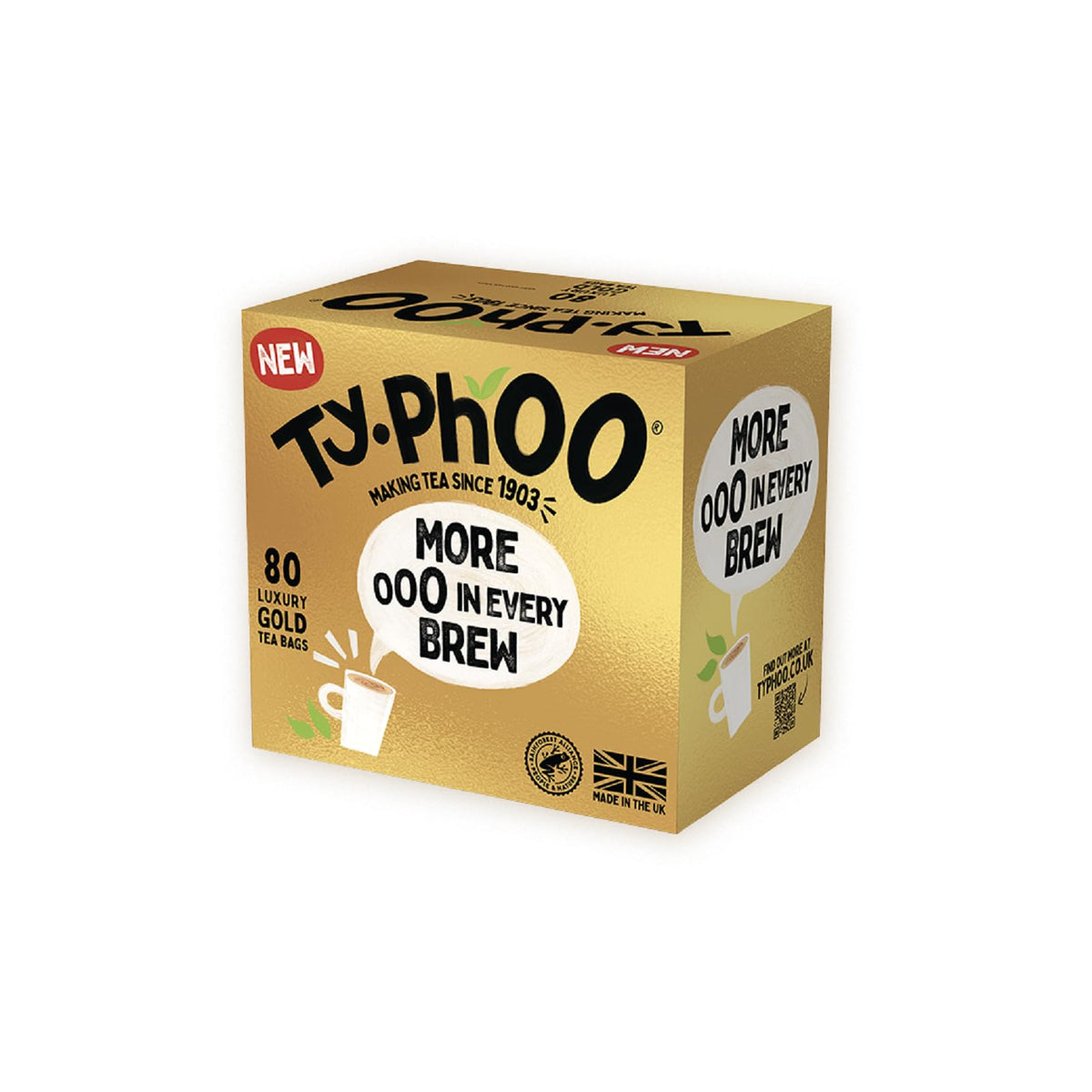 Typhoo Gold (More In Every Brew) 80 Luxury Tea Bags (Pack of 6)