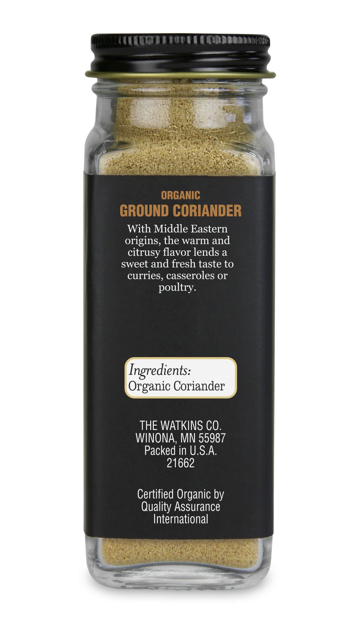 Watkins Organic Ground Coriander, 2.0 oz., 1 Count