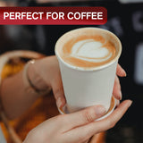 Smygoods White Original Disposable Paper Coffee Cups with Lids (12 OZ, 100 Count) For Hot Beverages, Tea, Espresso, Cocoa - To Go Drink Containers