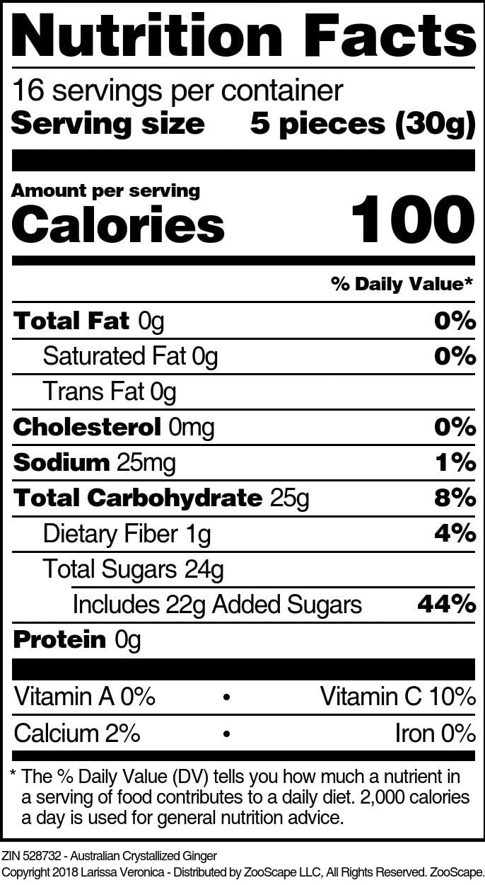 Australian Crystallized Ginger (16 oz, ZIN: 528732)