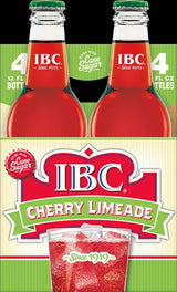 IBC Cherry Limeade with Sugar, 12 Ounce Glass Bottle -- 6 per case.