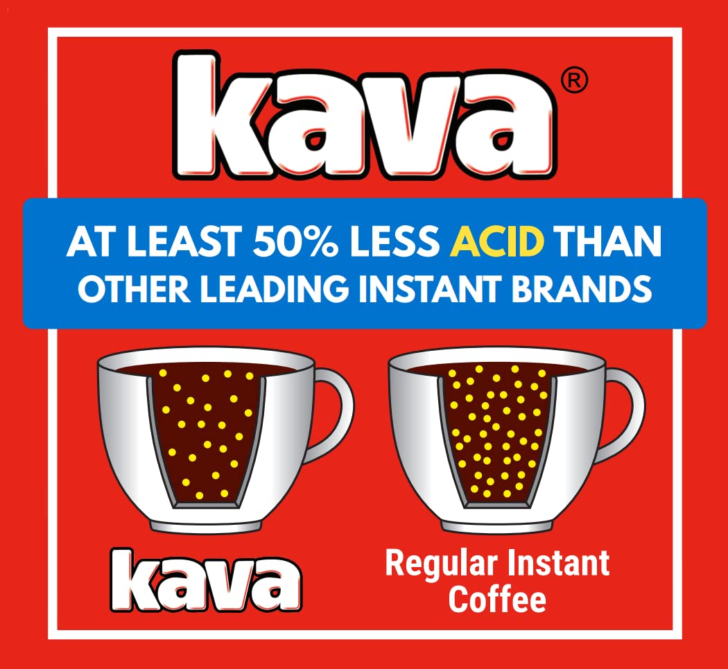 Kava Low Acid Instant Coffee Gift Set, 4 Ounce Glass Jar & 20 Single Serve Stick Packets for On-The-Go & Travel